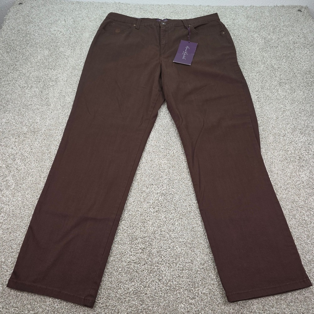New Gloria Vanderbilt Amanda Tapered Jean 16 Short Brown Ultra Stretch High Rise